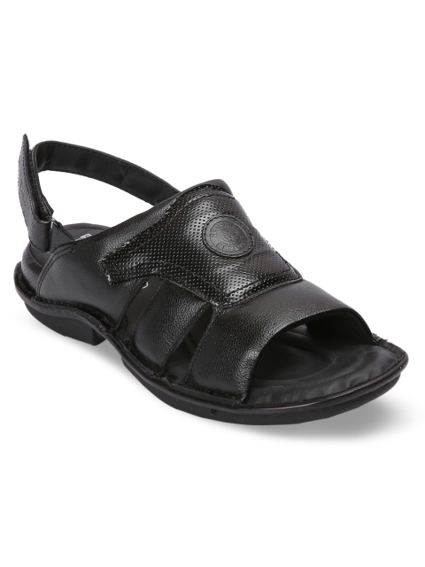 

Red Chief Men Black Leather Comfort Sandals
