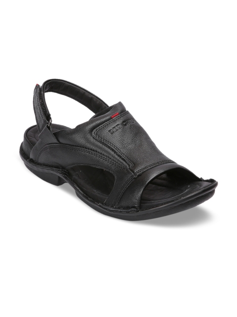 

Red Chief Men Black Leather Comfort Sandals