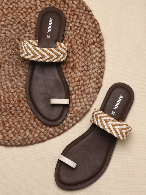 

Anouk Women White & Beige One Toe Flats