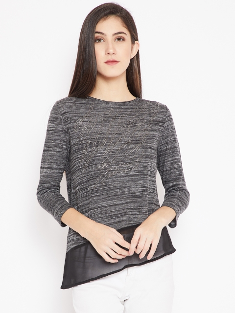 

Madame Women Charcoal Grey Solid Top