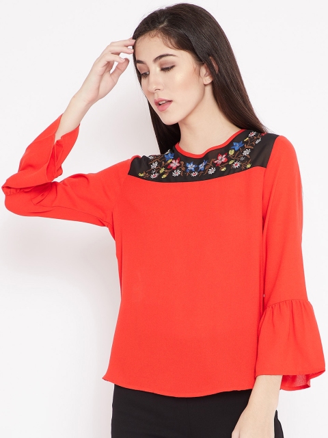 

Madame Women Red Solid Top