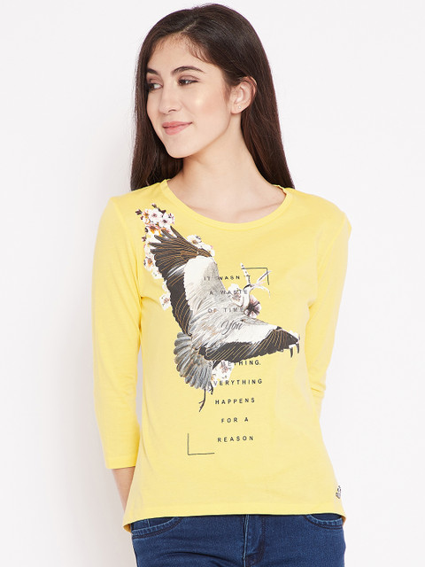 

Madame Women Yellow Printed Top