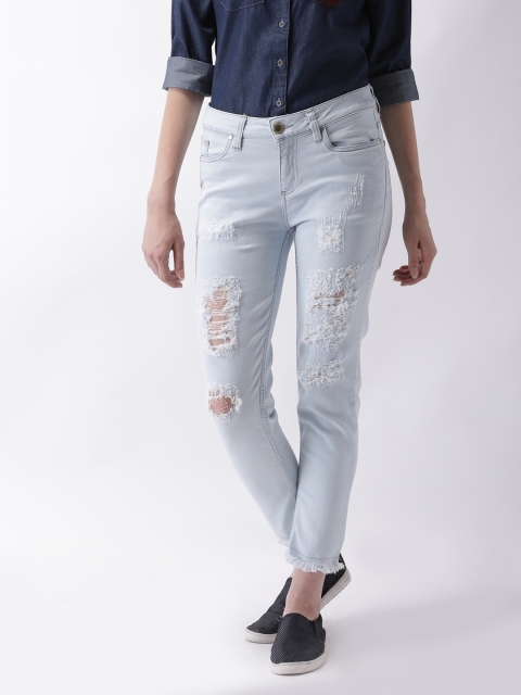 

Blue Saint Women Blue Slim Fit Mid-Rise Mildly Distressed Stretchable Jeans