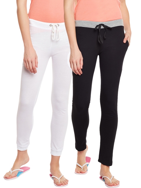 

VIMAL JONNEY Women Pack of 2 Lounge Pants F6BLACK-F4WHITE-02-Multicolor, Black