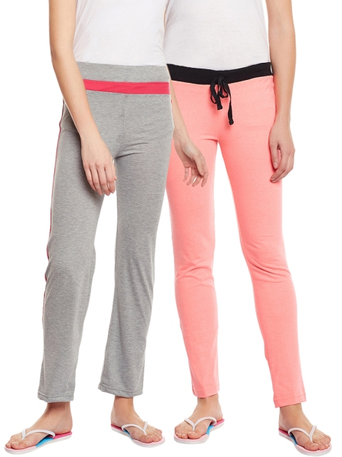 

VIMAL JONNEY Women Pack of 2 Lounge Pants F6PEACH-F2MLNG, Grey