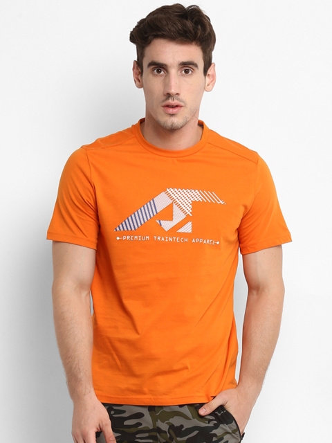

Alcis Men Orange Printed Round Neck T-shirt