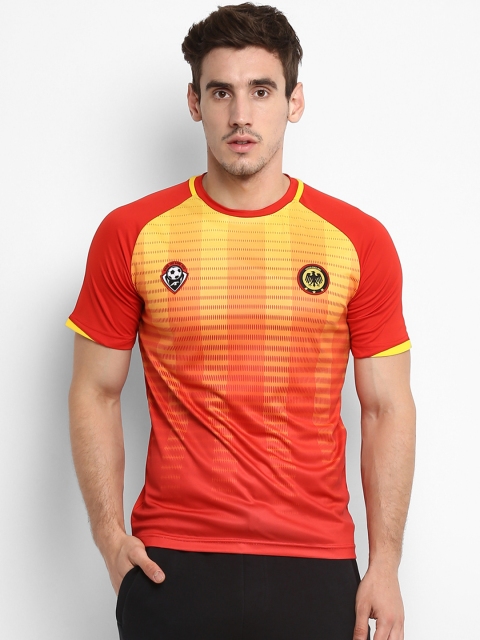 

Alcis Men Red Striped Round Neck T-shirt