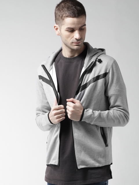 

FOREVER 21 Men Grey Melange Solid Tailored Jacket