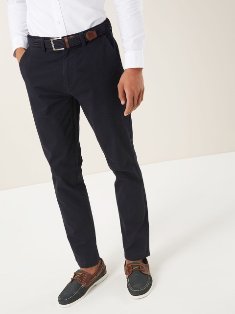 

next Men Navy Blue Regular Fit Solid Chinos