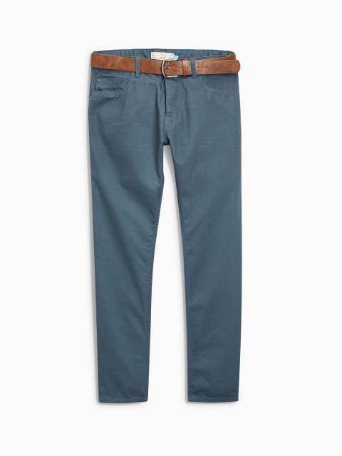 

next Men Blue Regular Fit Solid Chinos