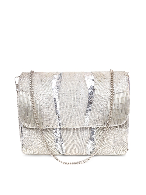 

Tarini Nirula Women Silver-Toned Embellished Clutch