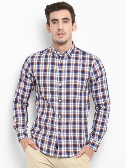 

Red Tape Men Navy Blue & White Regular Fit Checked Casual Shirt