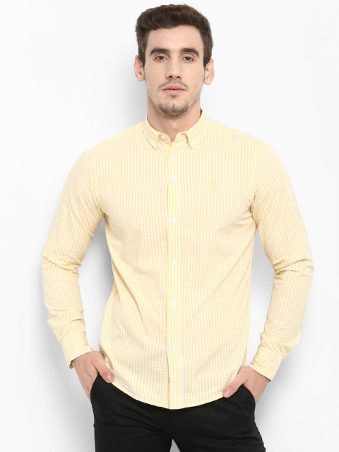 

Red Tape Men Yellow & White Regular Fit Checked Casual Shirt