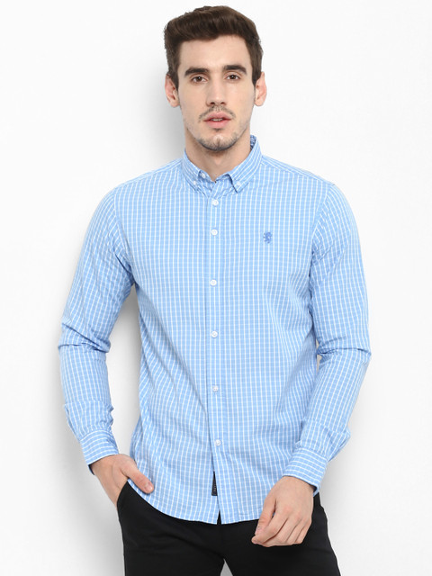 

Red Tape Men Blue & Off-White Checked Casual Shirt