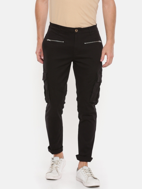 

SKULT by Shahid Kapoor Men Black Regular Fit Solid Cargos