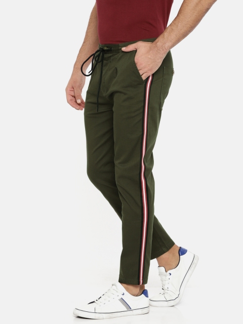 

SKULT by Shahid Kapoor Men Olive Green Solid Trousers