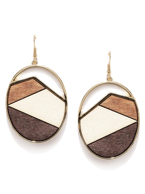 

E2O Brown & Beige Oval Drop Earrings