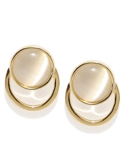 

E2O Gold-Toned Circular Shaped Drop Earrings