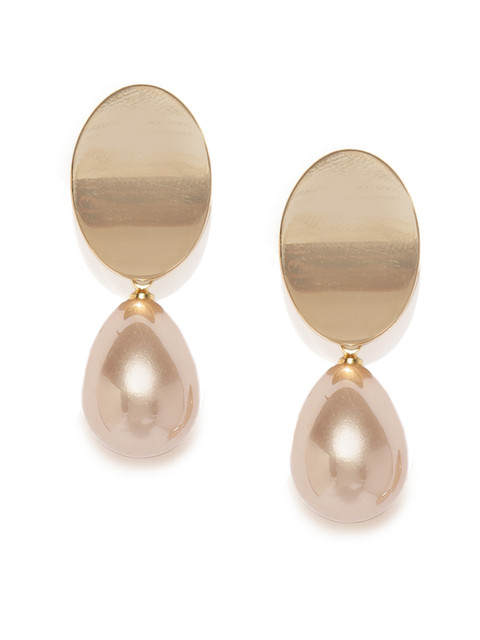 

E2O Gold-Toned & Rose Gold-Toned Geometric Drop Earrings