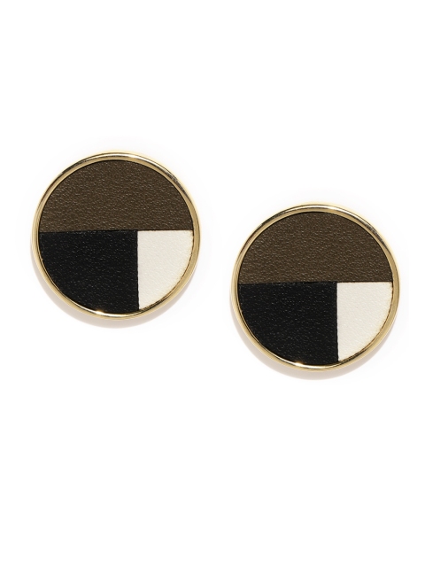 

E2O Black Circular Colourblocked Studs