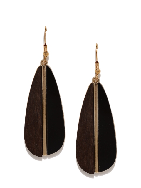 

E2O Brown & Black Leaf Contemporary Drop Earrings