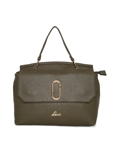

Lavie Olive Green Solid Handheld Bag