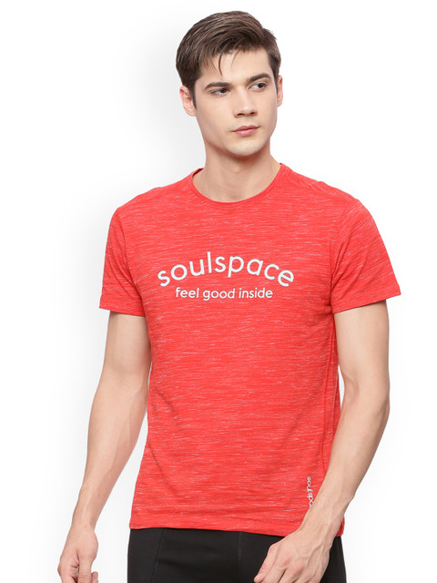 

Soul Space Men Red Solid Round Neck T-shirt