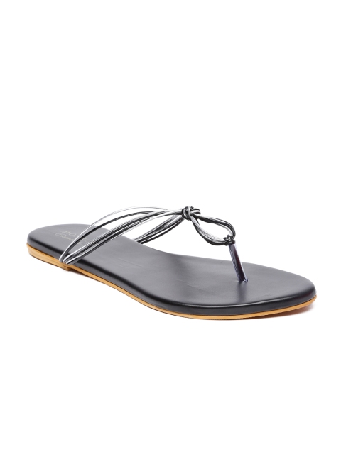

Monrow Women Black Solid Synthetic T-Strap Flats