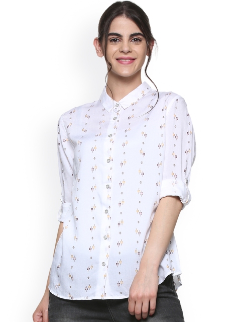 

Allen Solly Woman White Regular Fit Printed Casual Shirt