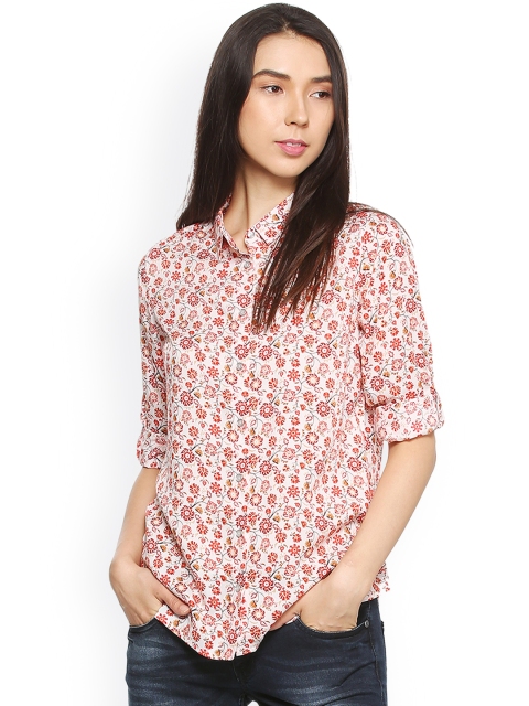 

Allen Solly Woman Red Regular Fit Printed Casual Shirt