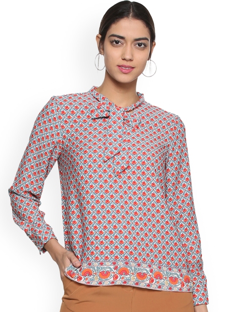 

Allen Solly Woman Red Printed Top