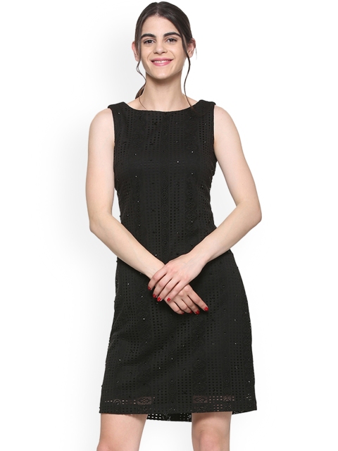 

Allen Solly Woman Black Embellished Sheath Dress