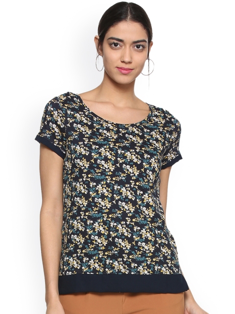 

Allen Solly Woman Navy Blue Printed Top