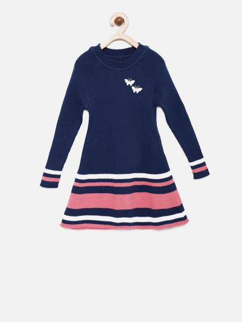 

Akiva Girls Navy Blue & Pink Sweater Dress