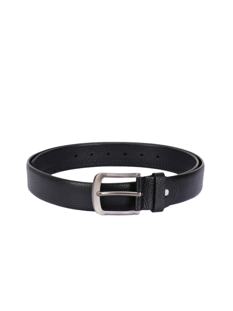 

BuckleUp Men Black Solid Leather Belt