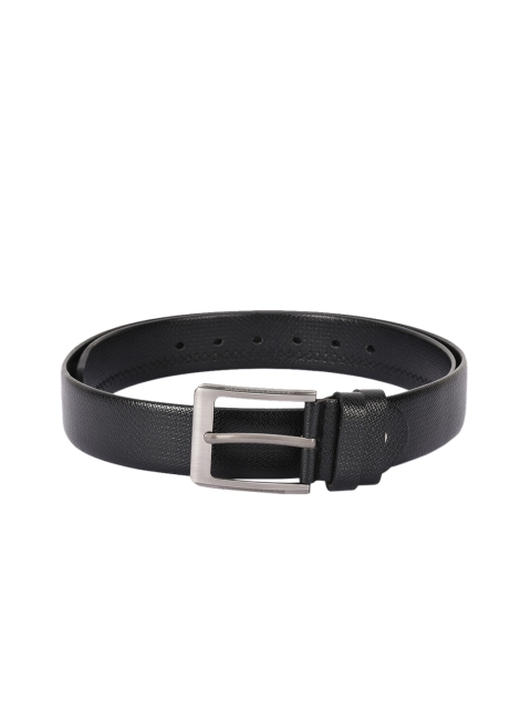 

BuckleUp Men Black Textured Leather Belt