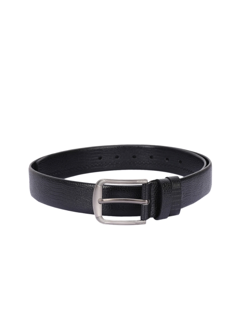 

BuckleUp Men Black Textured Leather Belt