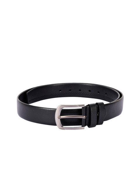 

BuckleUp Men Black Textured Leather Belt
