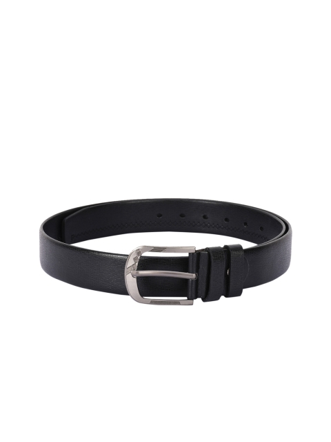 

BuckleUp Men Black Textured Leather Belt