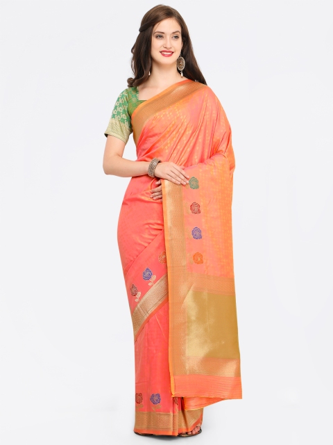 

Shaily Peach-Coloured Pure Silk Woven Design Banarasi Saree