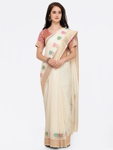 

Shaily White Pure Silk Woven Design Banarasi Saree