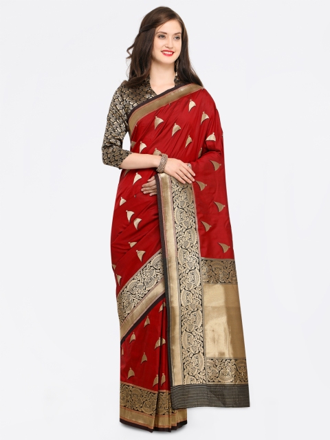 

Shaily Red Pure Silk Woven Design Banarasi Saree