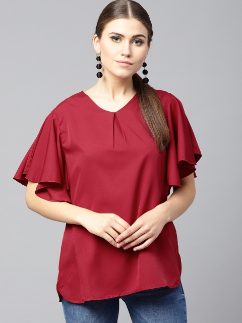 

Shree Maroon Solid Tunic