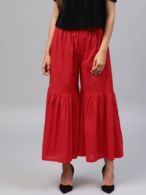 

Nayo Women Red Solid Sharara