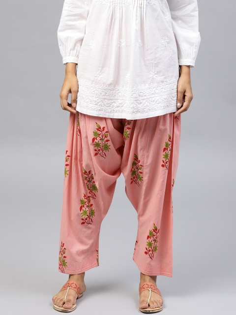 

Nayo Women Peach-Coloured & Red Printed Salwar
