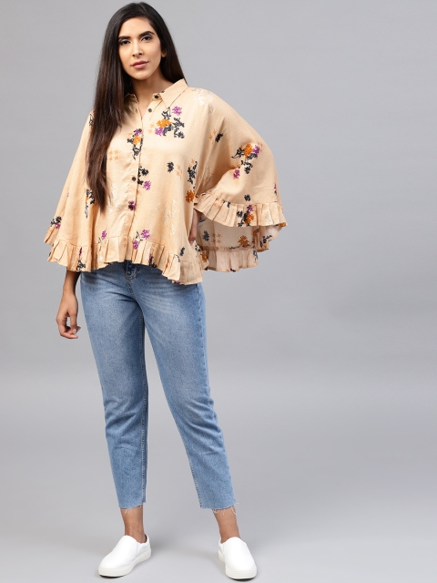 

Nayo Women Beige Printed Kaftan Top