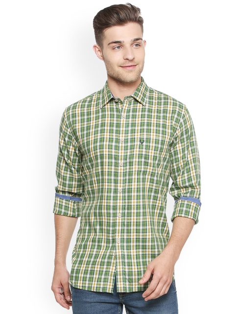

Allen Solly Men Green Checked Regular Fit Casual Shirt