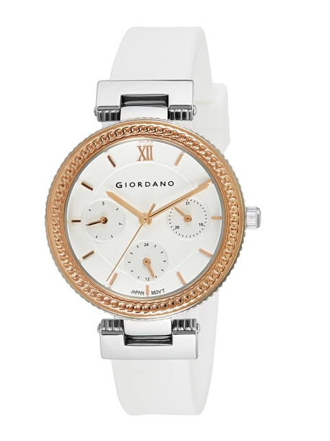 

GIORDANO Women White & Gold-Toned Analogue Watch 2937-05