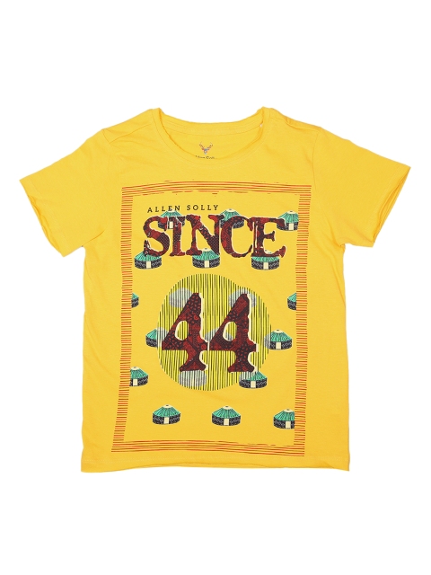

Allen Solly Junior Boys Yellow Printed Round Neck T-shirt