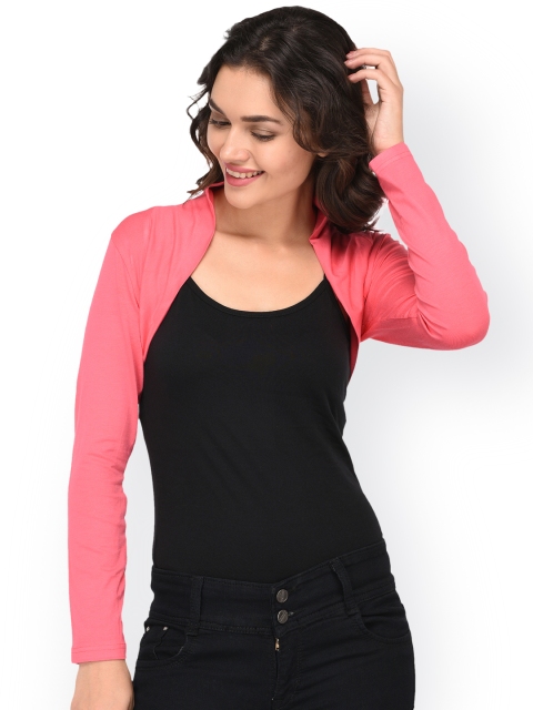 

Espresso Coral Solid Open Front Shrug